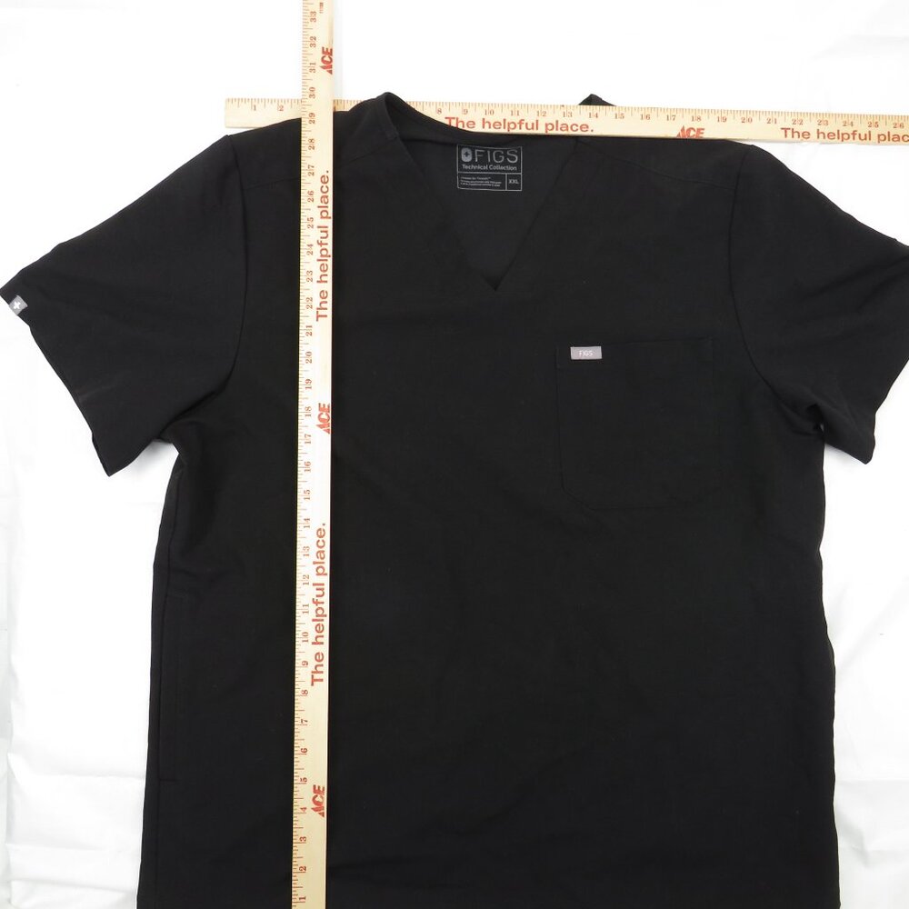 FIGS Technical Collection Men's Scrub Top | Black XXL | Medical Healthcare Unifo